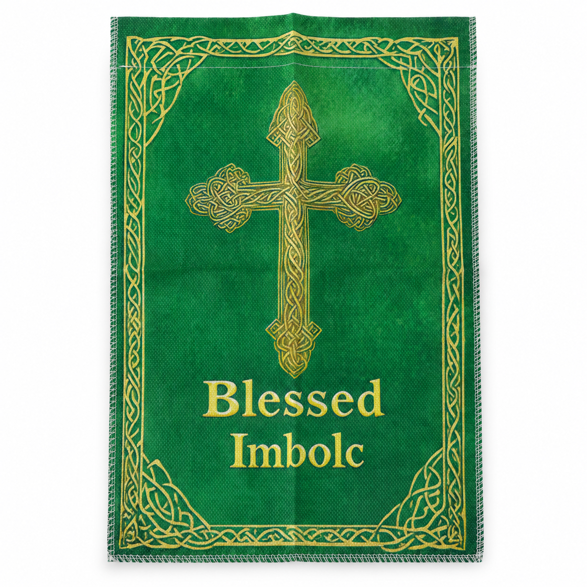 Blessed Imbolc Celtic Cross Garden Flag, 12 x 18 Inch