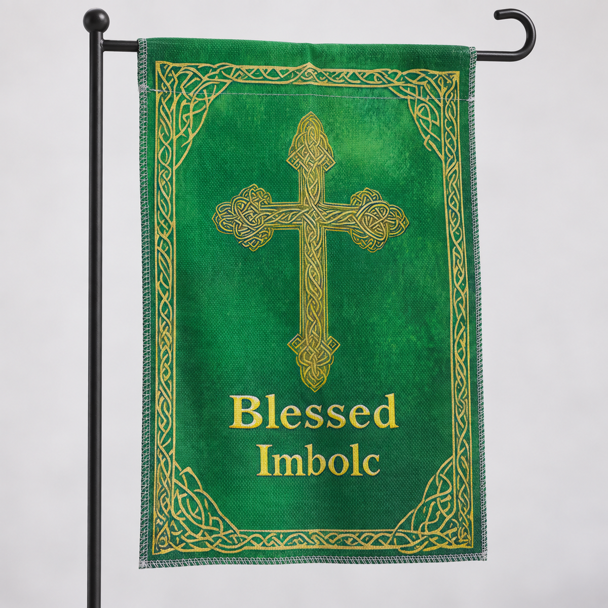 Blessed Imbolc Celtic Cross Garden Flag, 12 x 18 Inch