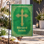 Blessed Imbolc Celtic Cross Garden Flag, 12 x 18 Inch