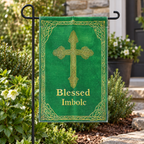 Blessed Imbolc Celtic Cross Garden Flag, 12 x 18 Inch