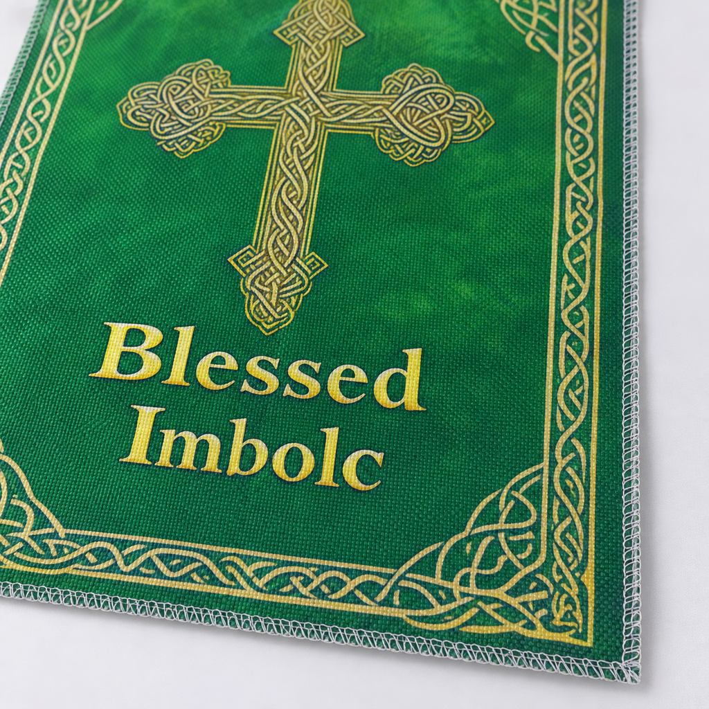 Blessed Imbolc Celtic Cross Garden Flag, 12 x 18 Inch