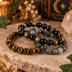 Pockets’ Crystal Bracelet Stack | Obsidian, Bloodstone & Tiger’s Eye