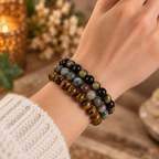 Pockets’ Crystal Bracelet Stack | Obsidian, Bloodstone & Tiger’s Eye