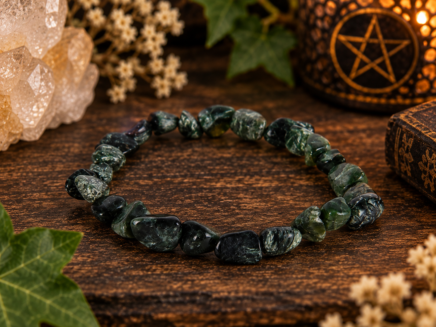 Echo Morning Dove’s Crystal Stretch Bracelet Stack Peridot, Citrine & Seraphinite