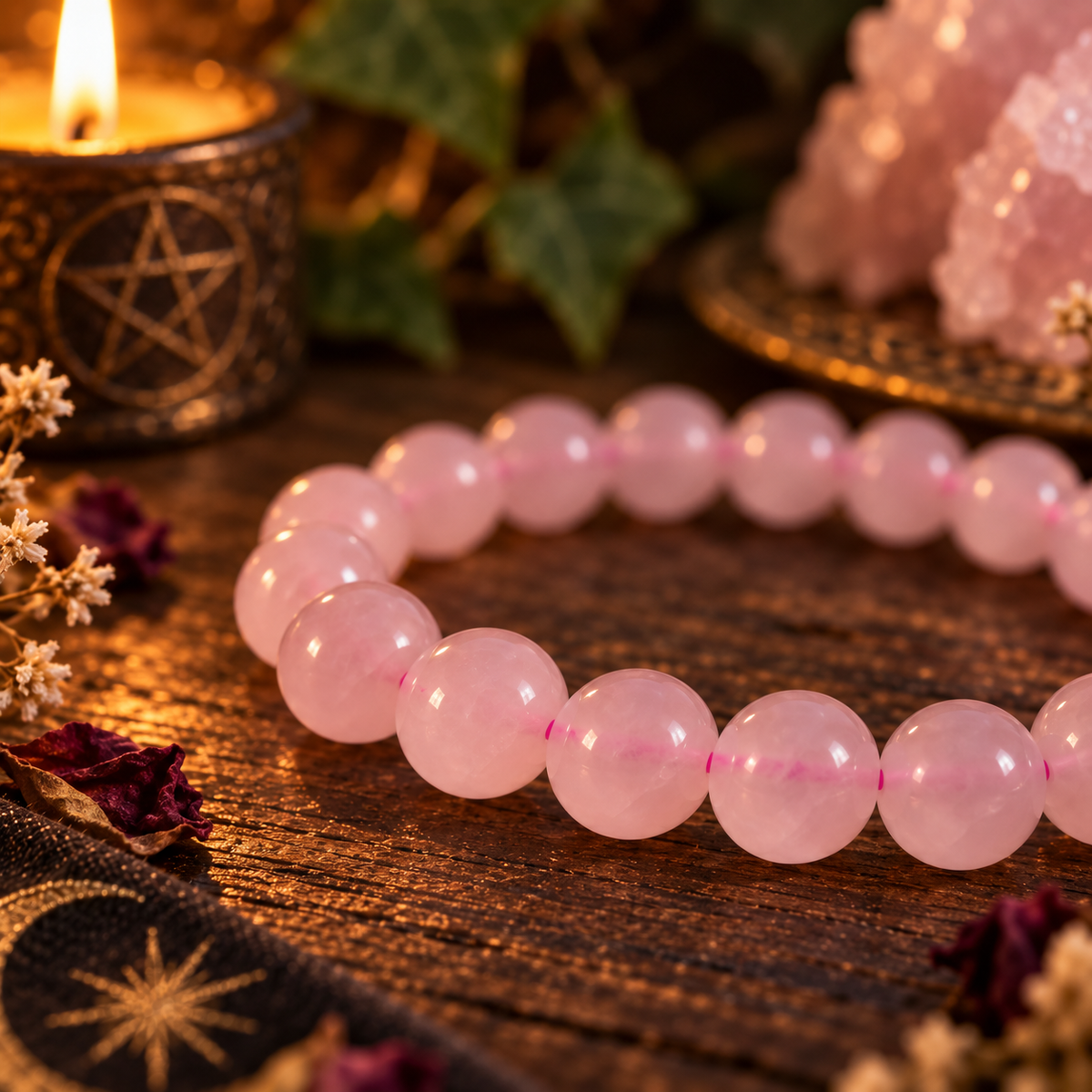 Natural Rose Quartz Crystal 8mm Stretch Bracelet