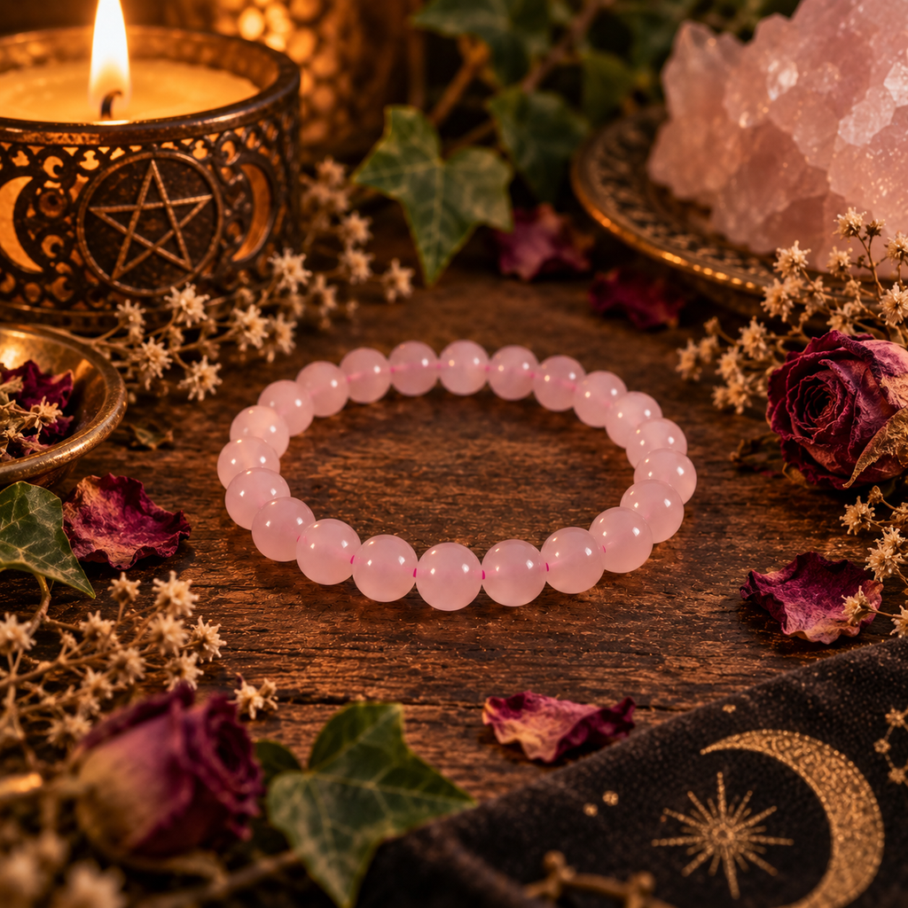 Natural Rose Quartz Crystal 8mm Stretch Bracelet