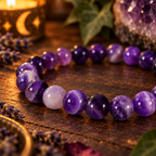 Natural Amethyst Crystal 8mm Stretch Bracelet