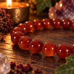 Natural Carnelian Crystal 8mm Stretch Bracelet