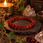 Natural Carnelian Crystal 8mm Stretch Bracelet