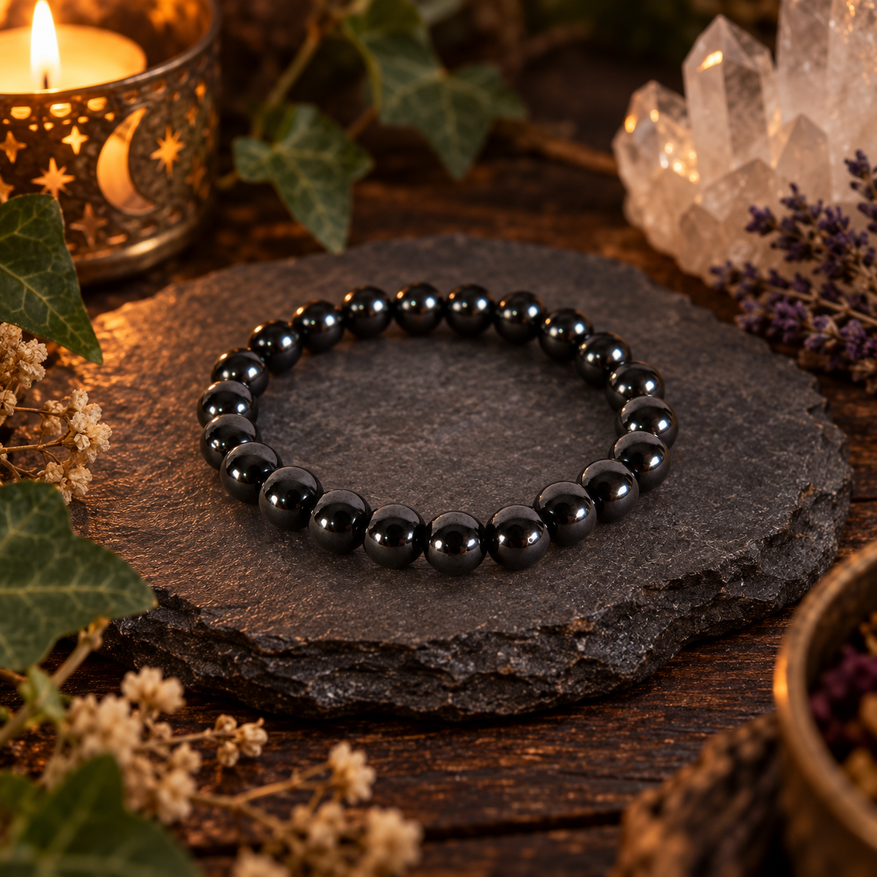 Natural Hematite 8mm Stretch Bracelet