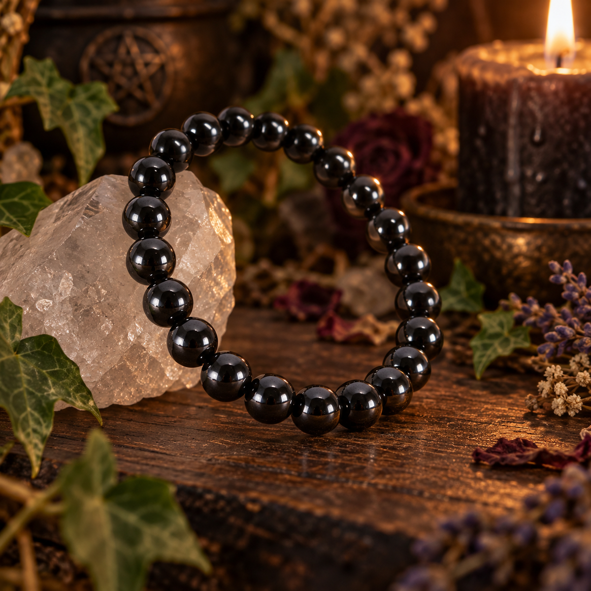 Natural Hematite 8mm Stretch Bracelet