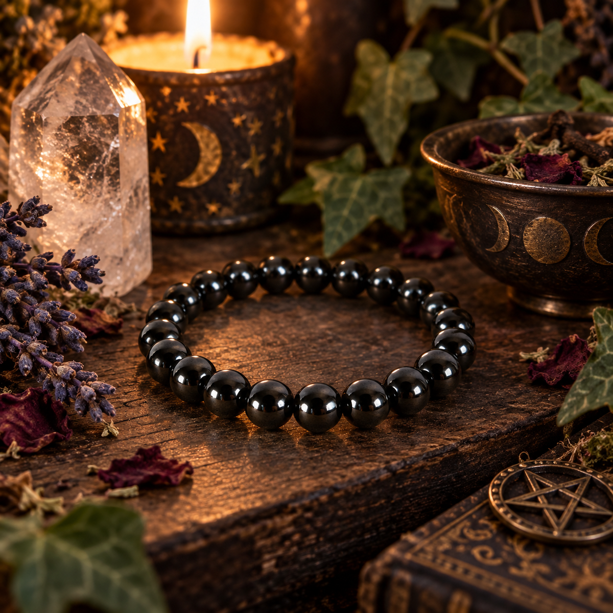 Natural Hematite 8mm Stretch Bracelet