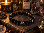 Natural Silver Sheen Obsidian Crystal 8mm Stretch Bracelet