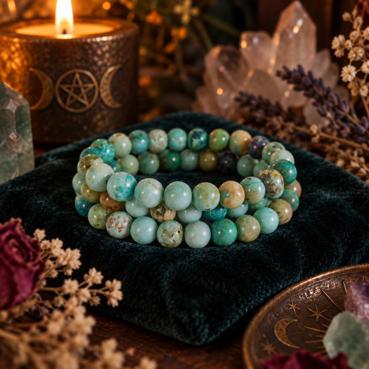 Natural Turquoise Crystal 8mm Stretch Bracelet