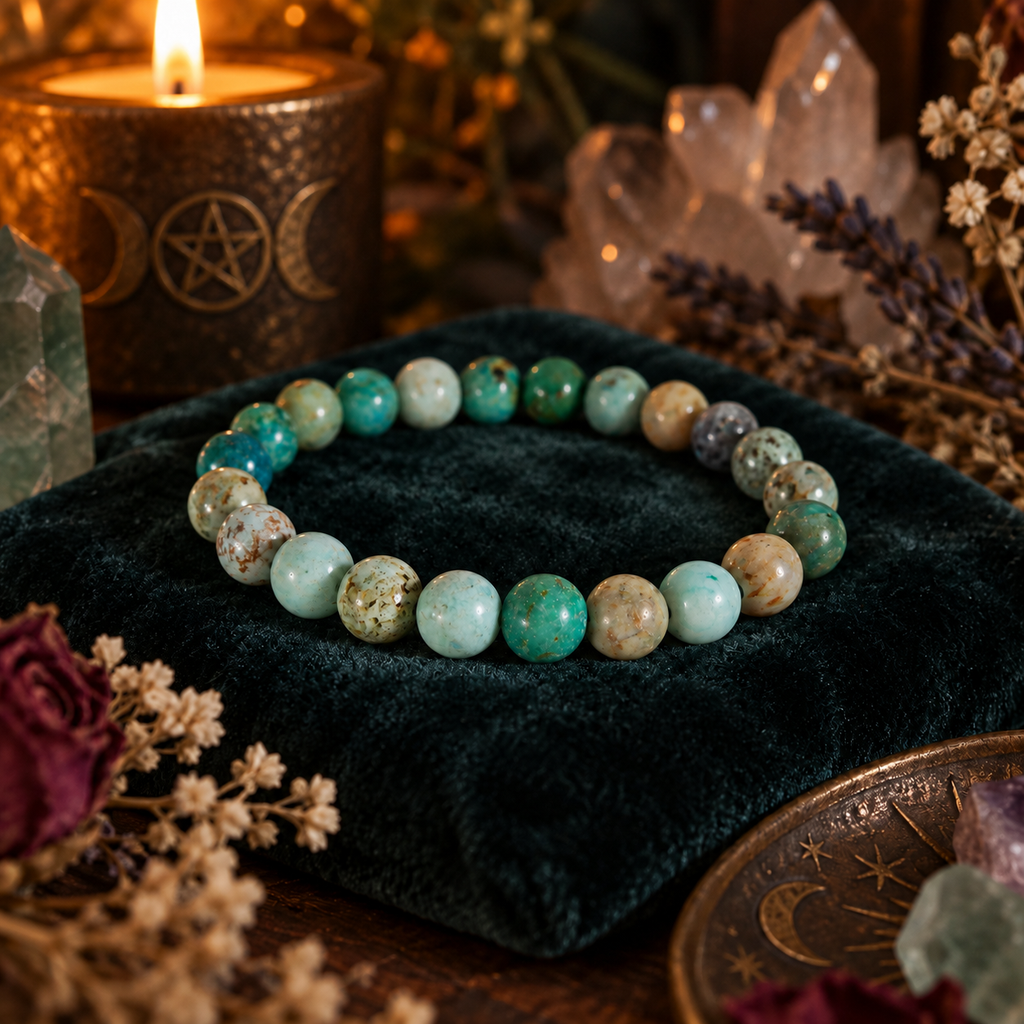 Natural Turquoise Crystal 8mm Stretch Bracelet