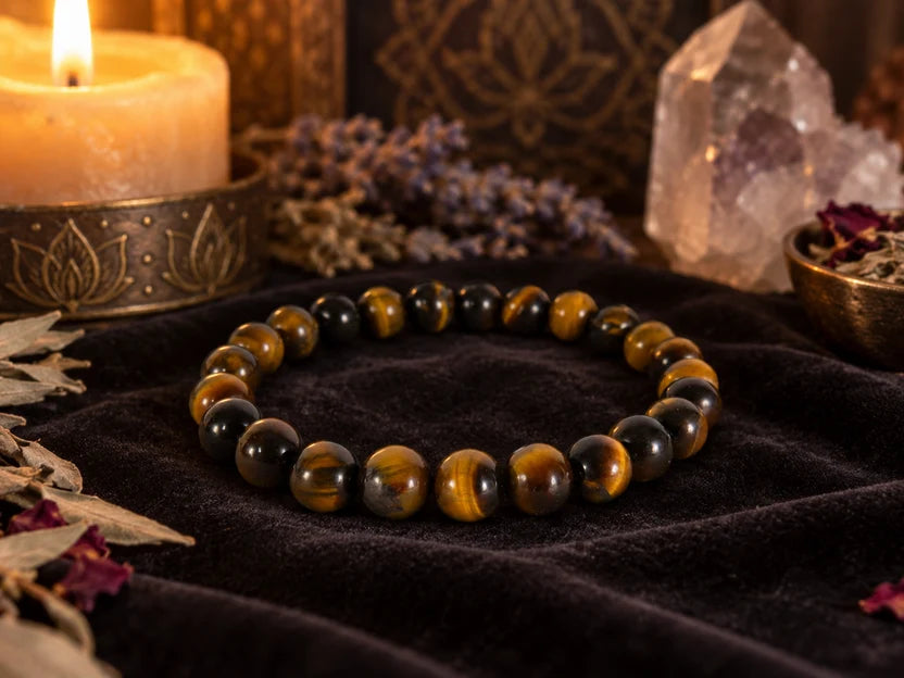 Pockets’ Crystal Bracelet Stack | Obsidian, Bloodstone & Tiger’s Eye