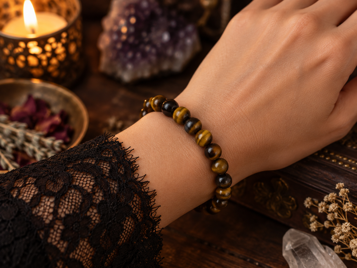 Natural Tiger’s Eye Crystal 8mm Stretch Bracelet