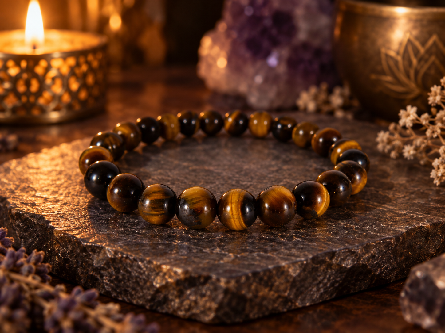 Natural Tiger’s Eye Crystal 8mm Stretch Bracelet