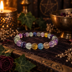 Natural Rainbow Fluorite Crystal 8mm Stretch Bracelet