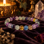 Natural Rainbow Fluorite Crystal 8mm Stretch Bracelet