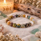 Natural Ocean Jasper Crystal 8mm Stretch Bracelet