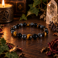 Natural Tiger Eye, Black Onyx & Hematite Crystal 8mm Stretch Bracelet