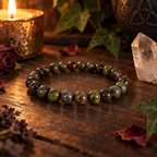 Natural Dragon’s Blood Jasper Crystal 8mm Stretch Bracelet