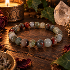 Natural African Bloodstone Crystal 8mm Stretch Bracelet