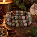 Natural African Bloodstone Crystal 8mm Stretch Bracelet
