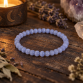 Delicate Blue Lace Agate Crystal 4mm Stretch Bracelet