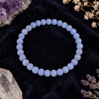 Delicate Blue Lace Agate Crystal 4mm Stretch Bracelet