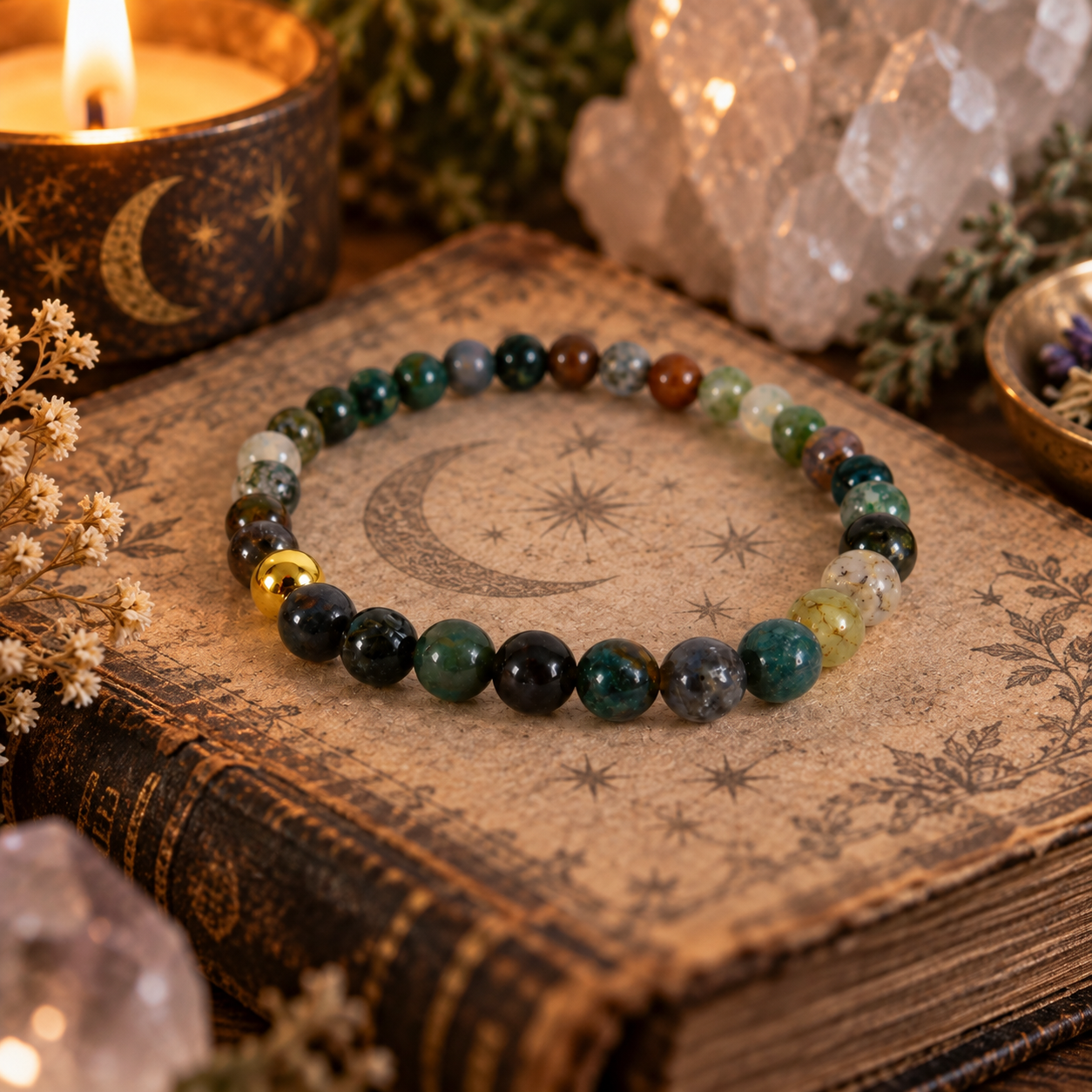 Natural Ocean Jasper Crystal 4mm Delicate Stretch Bracelet