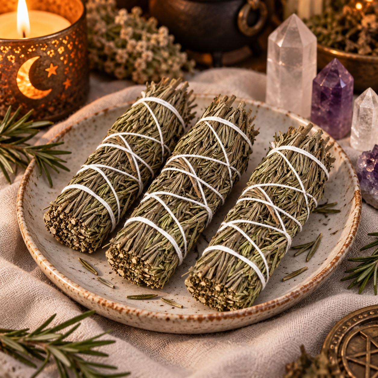 Rosemary Herbal Cleansing 4-Inch Bundles, Pack of 3