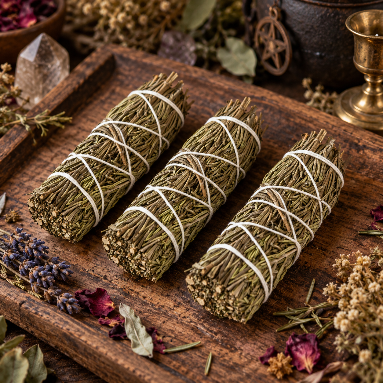 Rosemary Herbal Cleansing 4-Inch Bundles, Pack of 3