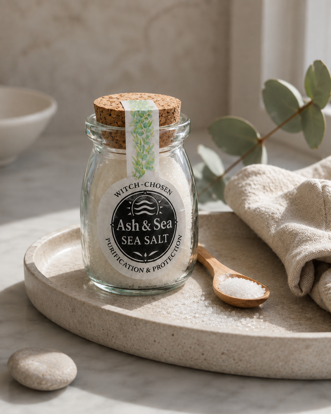Ash & Sea Witch-Chosen Sea Salt Purification & Protection Ritual Salt