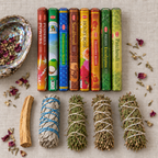 Seven African Powers incense bundle with eight HEM boxes plus sage cedar rosemary juniper and palo santo