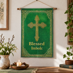 Blessed Imbolc Celtic Cross Garden Flag, 12 x 18 Inch