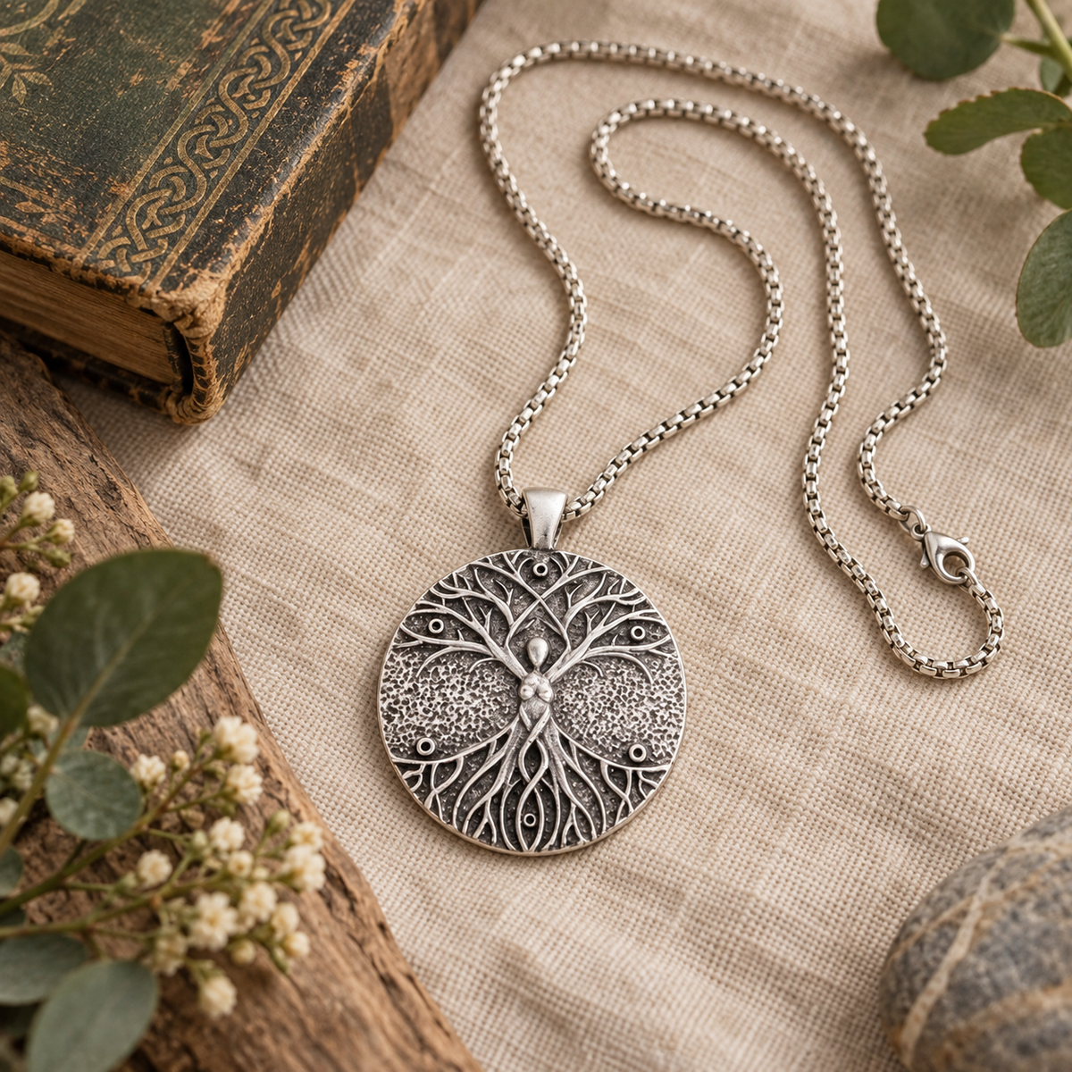 Celtic Tree of Life Pendant Necklace, Alloy | 1.4 in