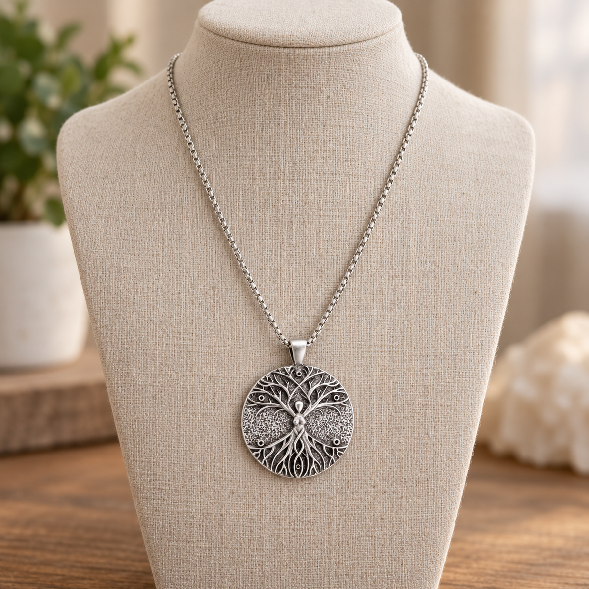 Celtic Tree of Life Pendant Necklace, Alloy | 1.4 in