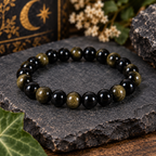 Gold Sheen Obsidian Gemstone 8mm Stretch Bracelet