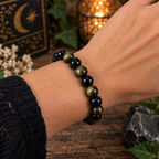Gold Sheen Obsidian Gemstone 8mm Stretch Bracelet