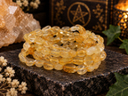 Natural Citrine Tumbled Gemstone Stretch Bracelet