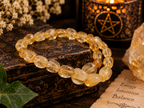 Natural Citrine Tumbled Gemstone Stretch Bracelet