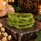 Natural Peridot Tumbled Crystal Stretch Bracelet