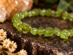 Natural Peridot Tumbled Crystal Stretch Bracelet