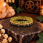 Echo Morning Dove’s Crystal Stretch Bracelet Stack Peridot, Citrine & Seraphinite