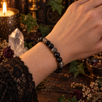 Natural Silver Sheen Obsidian Crystal 8mm Stretch Bracelet