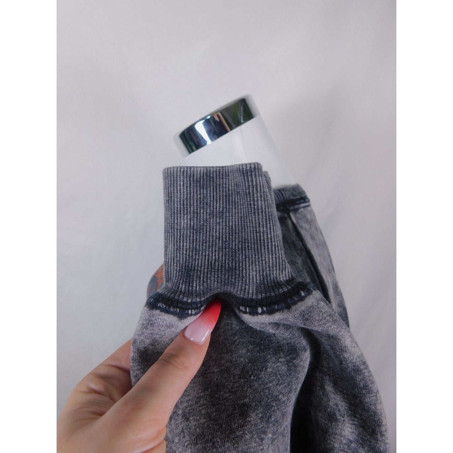 Cosmic Vibes Sun Eye Sweatshirt Black Acid Wash S Boho Witchcore