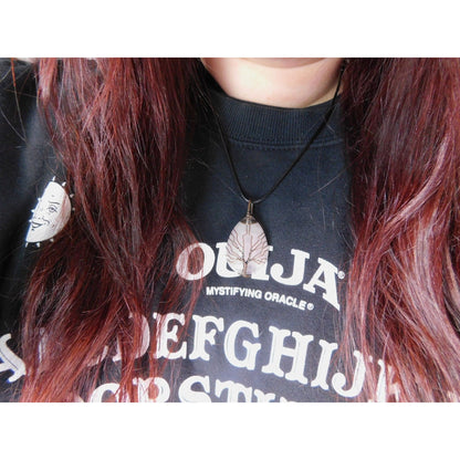 Rose Quartz Tree of Life Pendant Necklace Healing Crystal Jewelry 18" Cord