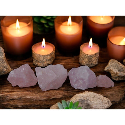 Natural Rose Quartz Stones 3.5 oz Raw Pink Crystal Healing Gems